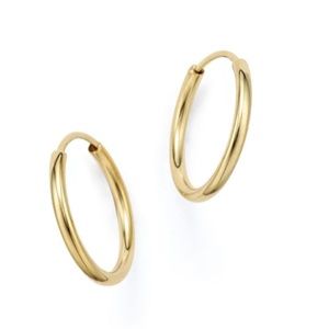 NEW Solid 14K Gold Endless Hoops, 10mm